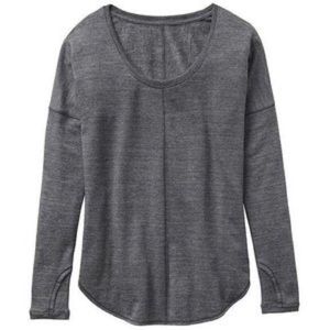 Athleta Studio Scoop Neck Gray Long Sleeve T-Shirt XS